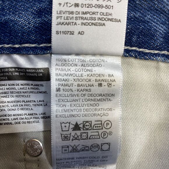 Levi's Silver Tab Straight Jeans Mens 36x32 Blue Relaxed Grunge Distressed Denim - Picture 5 of 10